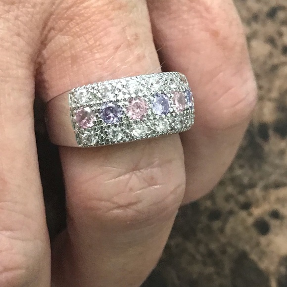 Amethyst and pink sapphire sterling silver - Picture 3 of 8